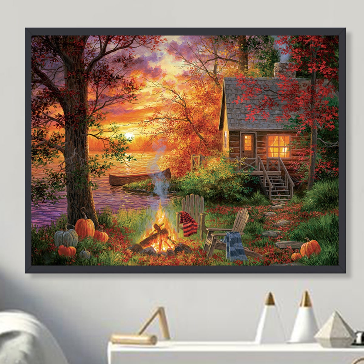 DIY Алмазная картина без рамы дом с рисунком