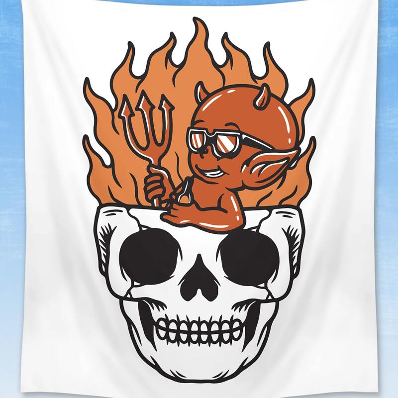 

Skull Pattern Tapestry, Multicolor