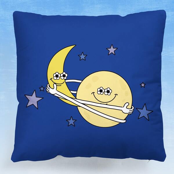 

Moon Print Cushion Cover Without Filler, Multicolor