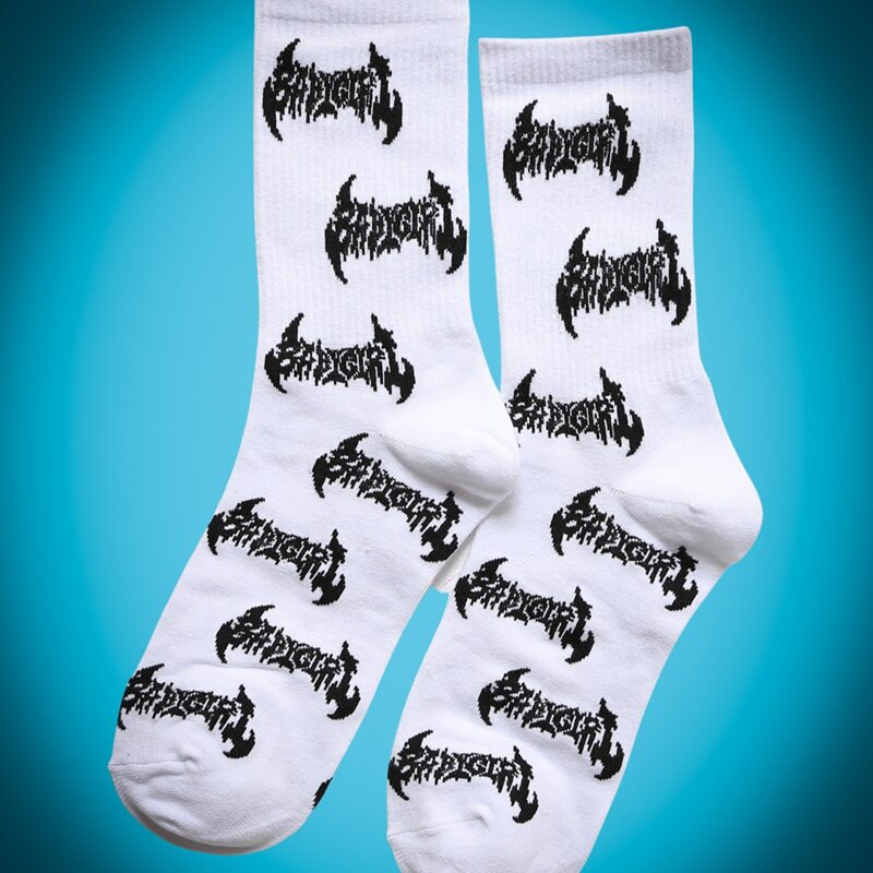 

Letter Graphic Crew Socks, White