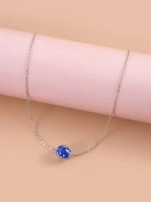 Vòng cổ đính cườm - Màu xanh lam - Xem 3