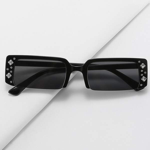 

Rhinestone Decor Square Frame Sunglasses