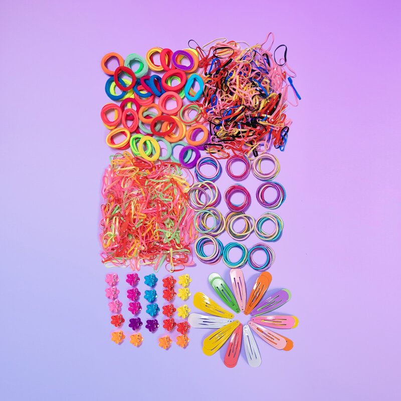 

780pcs Solid Hair Accessory Set, Multicolor
