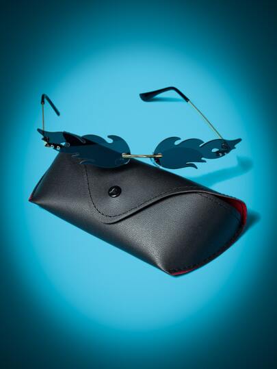 Gafas de moda sin montura con marco de fuego