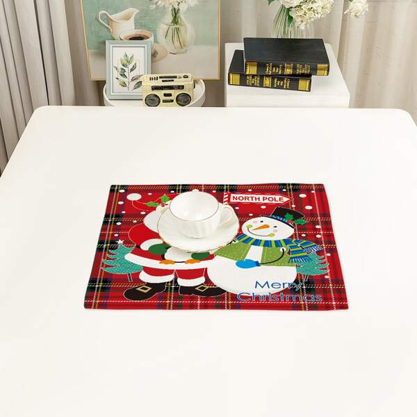 

1pc Christmas Santa Claus Placemat, Multicolor
