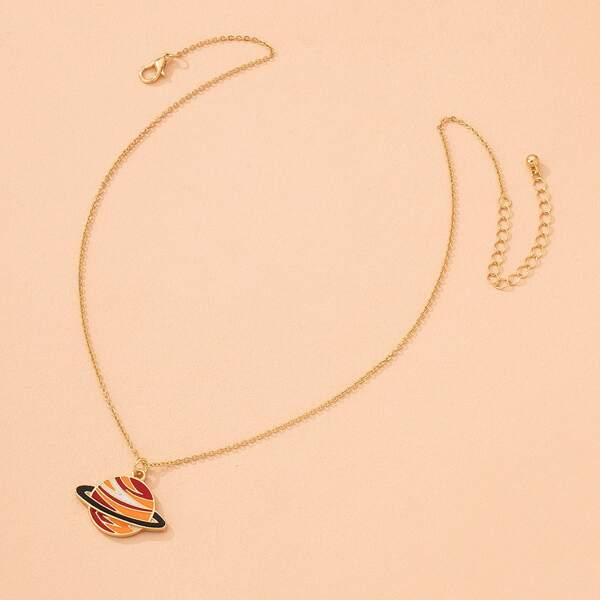 

Planet Pendant Necklace, Multicolor