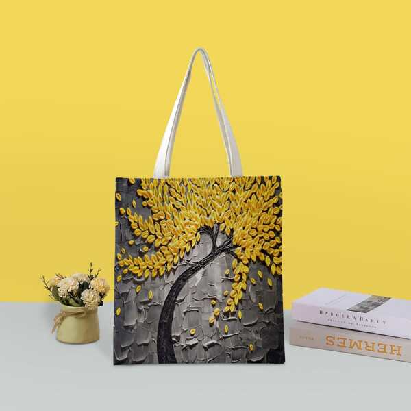 

Oil Painting Pattern Shopper Bag, Multicolor