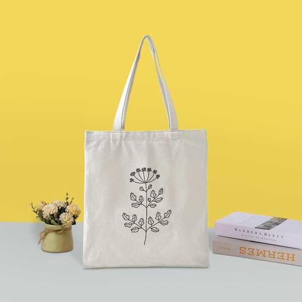 

Figure Pattern Shopper Bag, Beige
