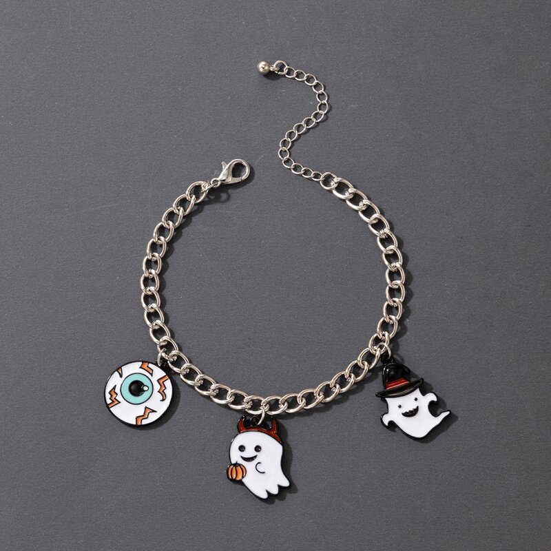 

Halloween Ghost Charm Chain Bracelet, Multicolor