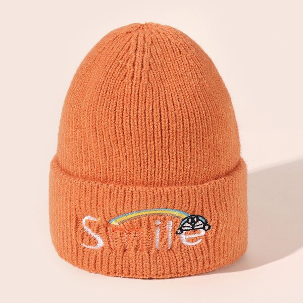 

Letter Embroidery Beanie, Multicolor
