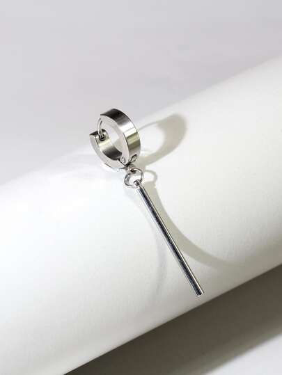 時尚流行1入組式男士幾何吊式耳環不銹鋼，適合度假和時尚外觀