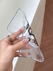 Skull Print Phone Case - Clear - View 4