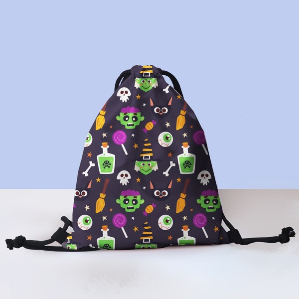 

Halloween Pattern Drawstring Backpack, Multicolor