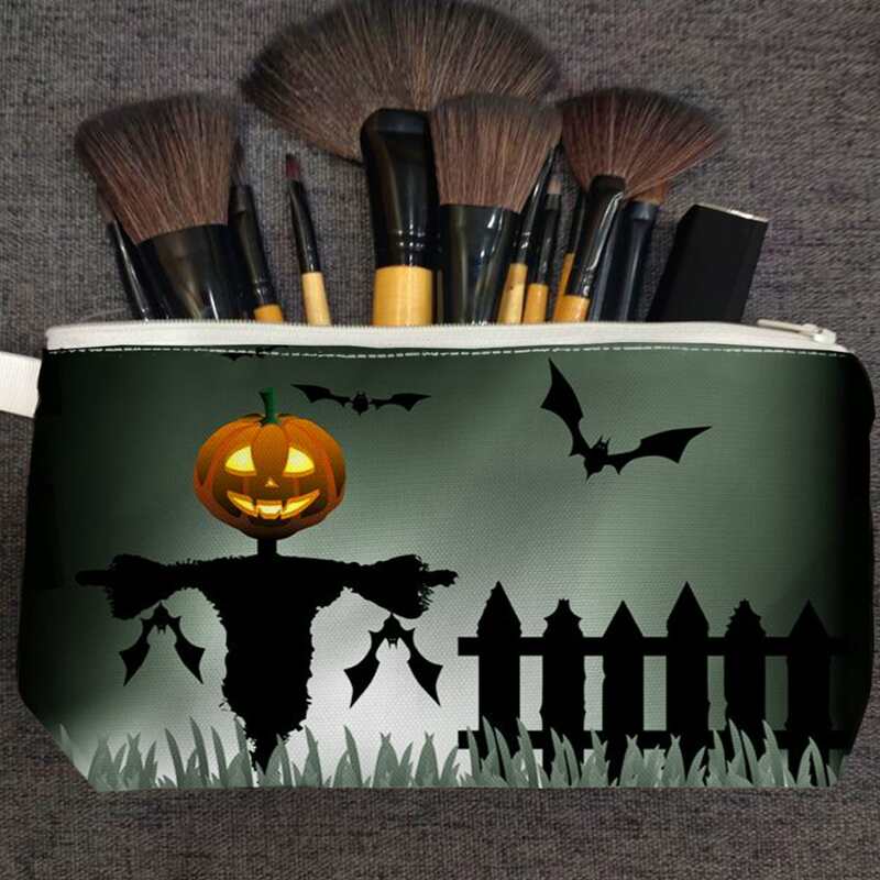 

Halloween Cartoon Graphic Zipper Makeup Bag, Multicolor