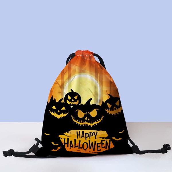 

Halloween Graphic Drawstring Bag, Multicolor
