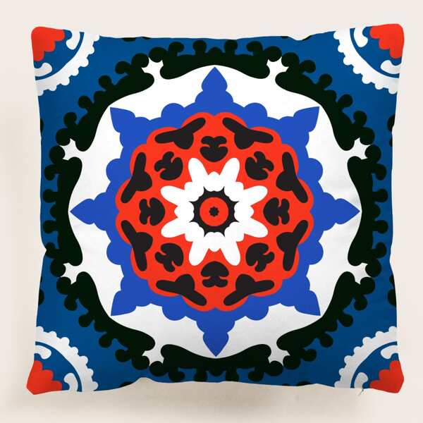 

Mandala Print Cushion Cover Without Filler, Multicolor