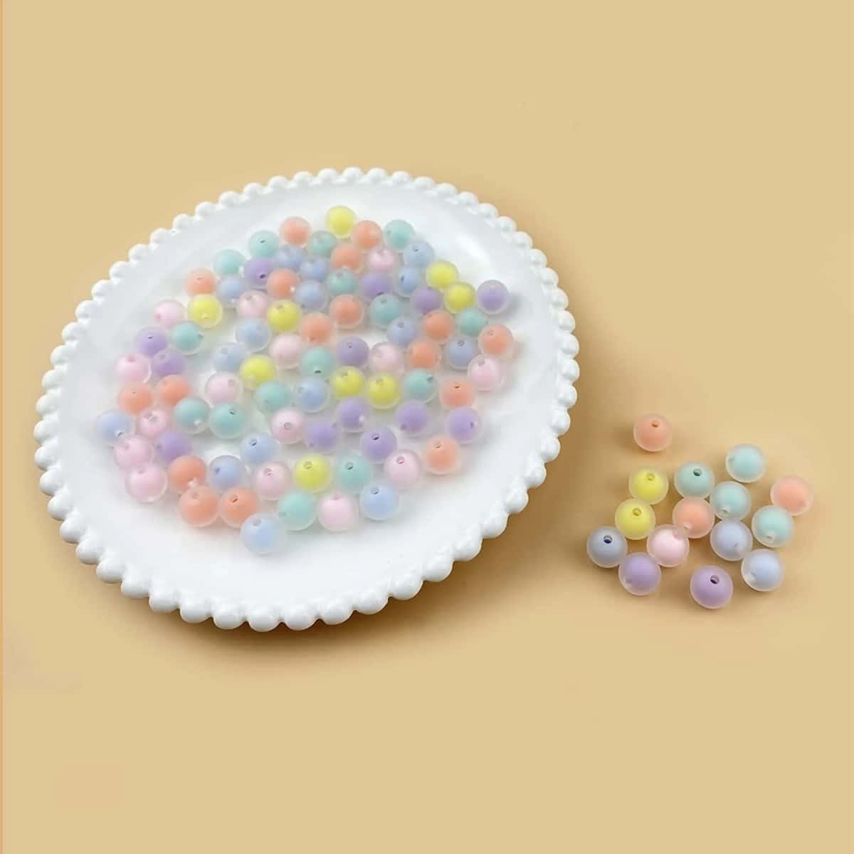 

50pcs Random Color Bead DIY Jewelry Accessory, Multicolor