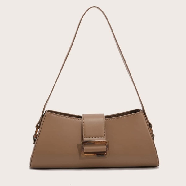 

Minimalist Buckle Decor Shoulder Bag, Khaki