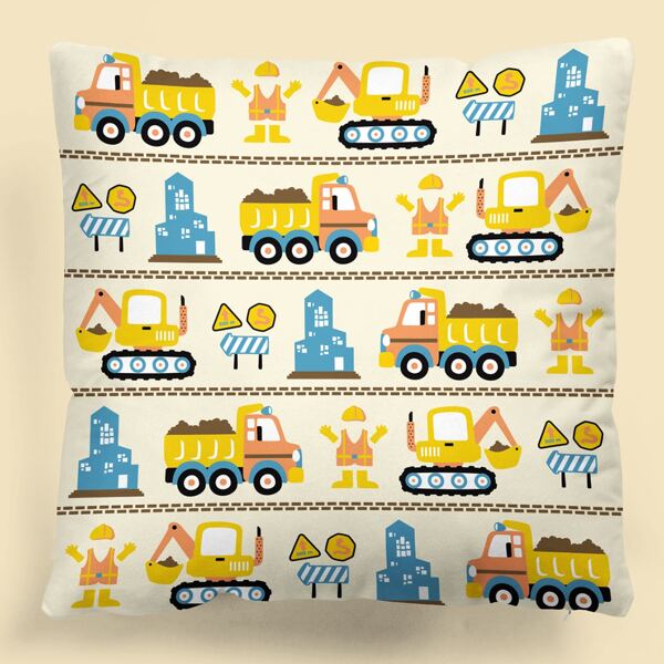 

Cartoon Graphic Kids Cushion Cover Without Filler, Multicolor