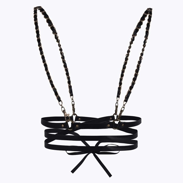 

Chain Strap Harness Belt, Black