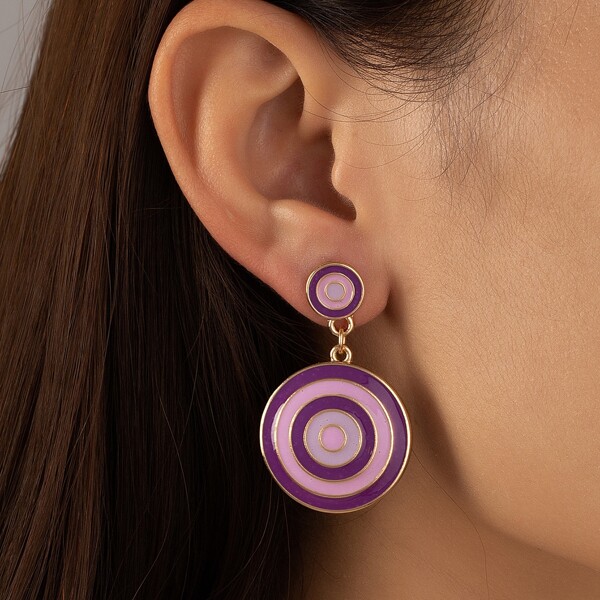 

Round Drop Earrings, Multicolor