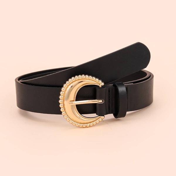 

1pc Metal Buckle Belt & 1pc Hole Puncher, Black