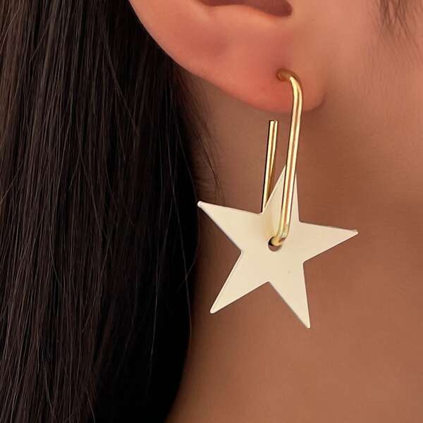 

Star Drop Earrings, Gold