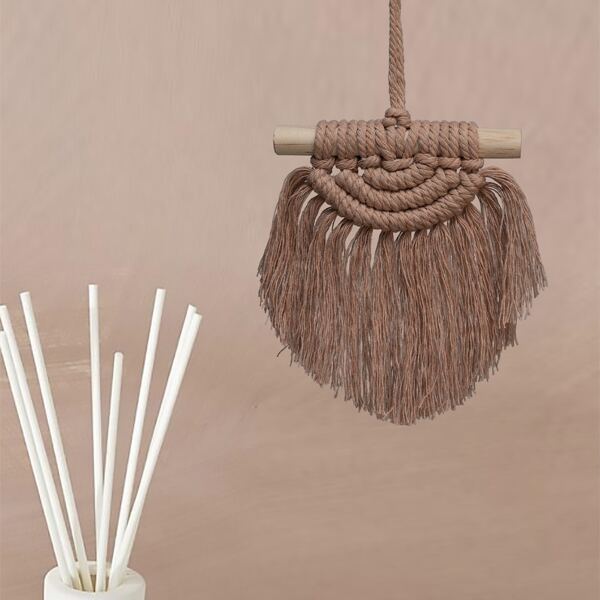 

1pc Woven Tassel Wall Hanging, Brown