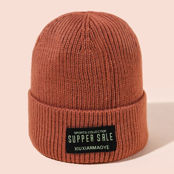 

Letter Label Decor Beanie, Multicolor