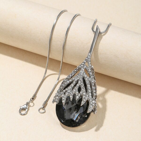 

Water-drop Pendant Necklace, Black