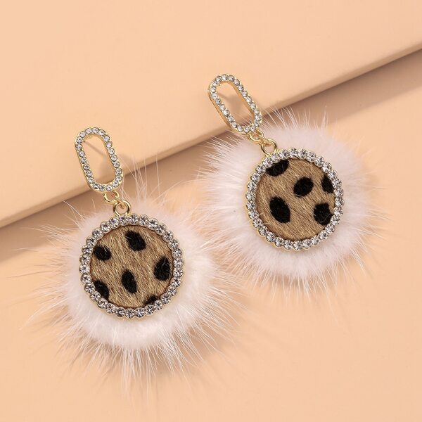 

Rhinestone Detail Round Drop Earrings, Multicolor