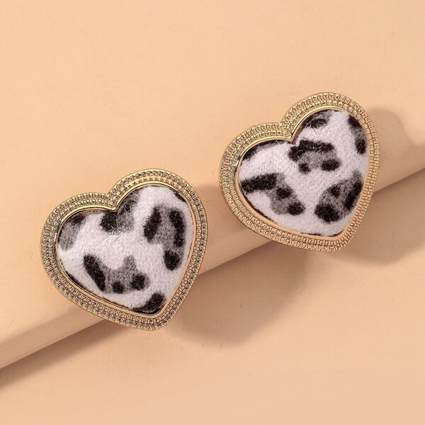 

Leopard Heart Earrings, Multicolor