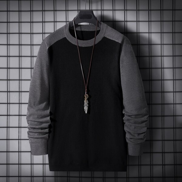 

Men Colorblock Raglan Sleeve Sweater, Multicolor