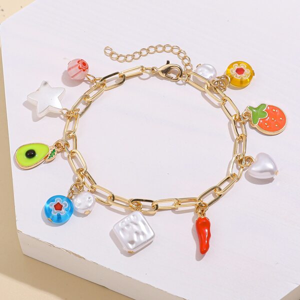 

Fruit Charm Bracelet, Multicolor