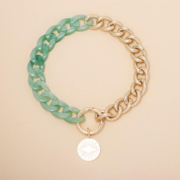 

Round Charm Necklace, Gold
