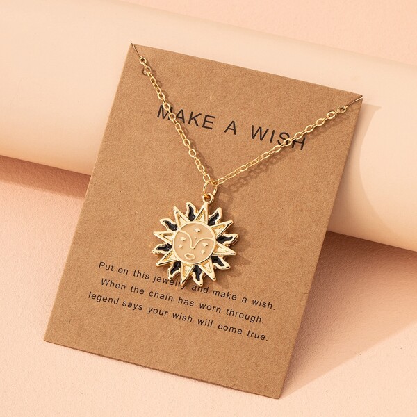 

Sun Pendant Necklace, Gold