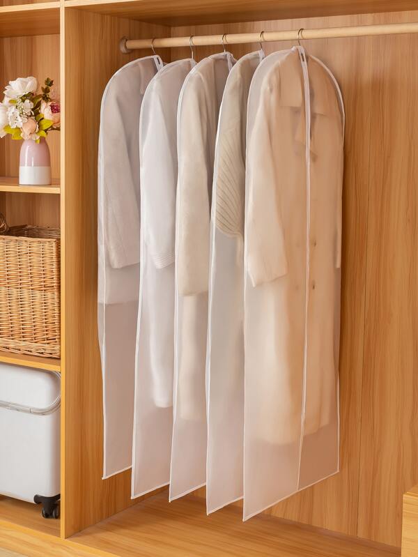 5pcs Clear Garment Dust Cover For School,Office,Household,Travel,Bag,Organizer,Storage, Back To School Supplies