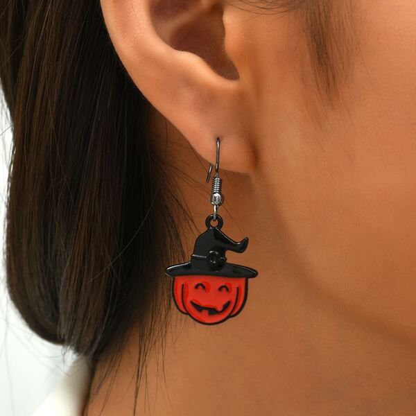 

Halloween Pumpkin Decor Drop Earrings, Multicolor