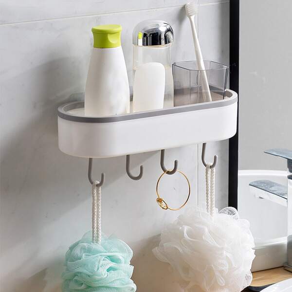 

1pc Wall-Mounted Storage Rack, White