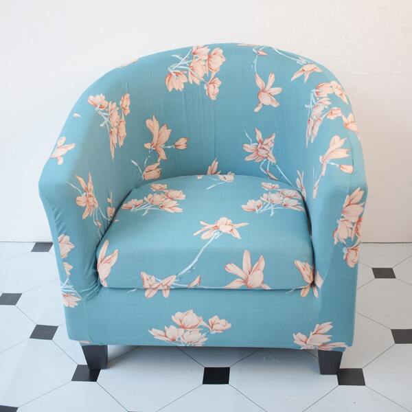

2pcs Flower Print Chair Slipcover Set, Multicolor