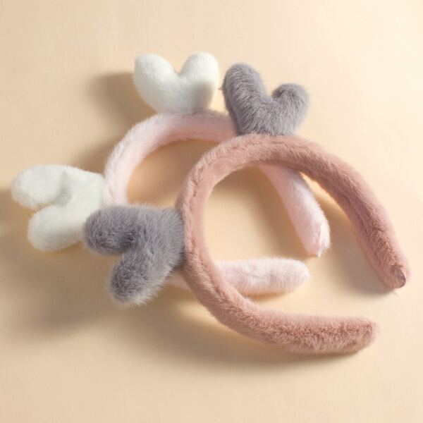 

2pcs Toddler Girls Plush Hair Hoop, Multicolor