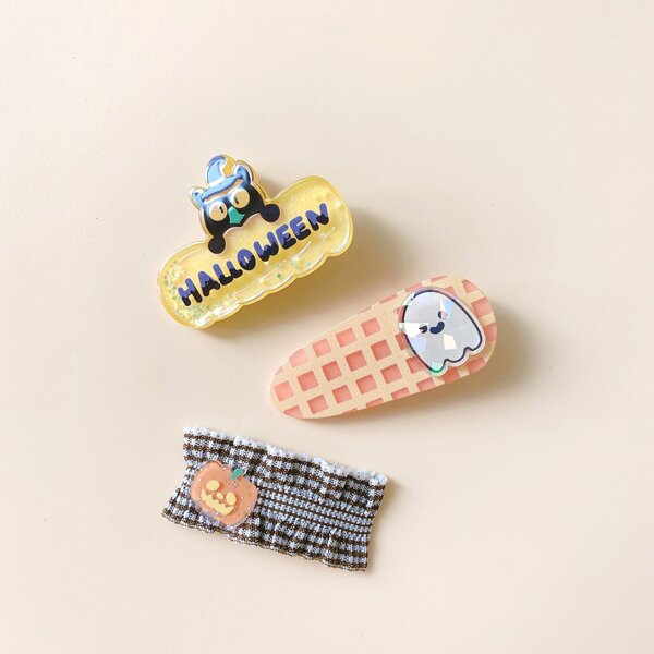 

3pcs Toddler Girls Cartoon Hair Clip, Multicolor