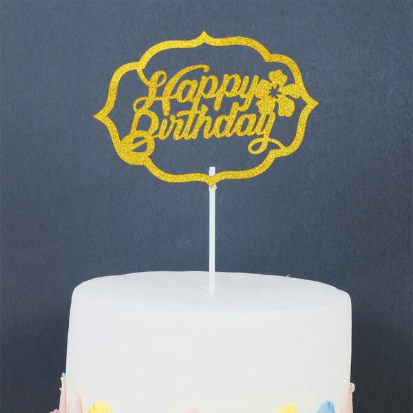 

1pc Birthday Cake Topper, Gold