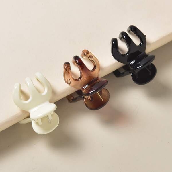 

3pcs Toddler Girls Simple Hair Claw, Multicolor
