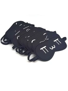 1 pieza Antifaz para dormir emoji diseño con de color al azar - Negro - Ver 1