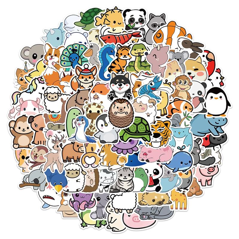 

100pcs Cartoon Graphic Sticker, Multicolor