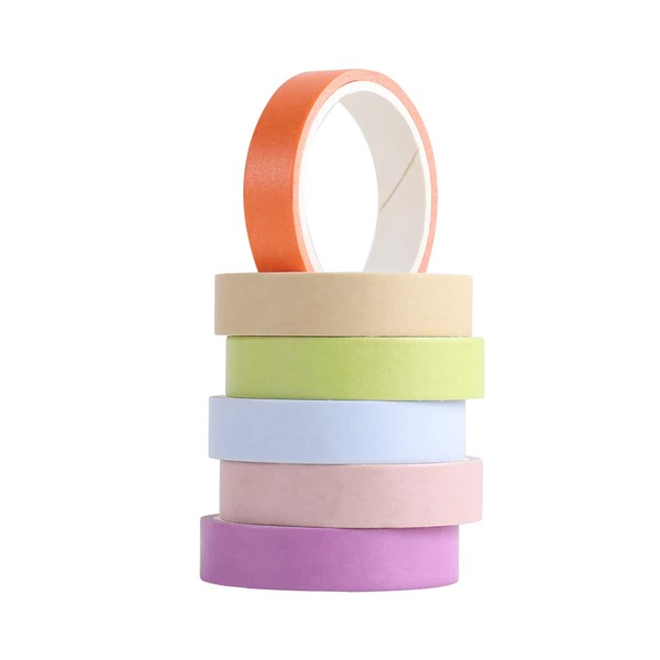 

6rolls Plain Washi Tape, Multicolor