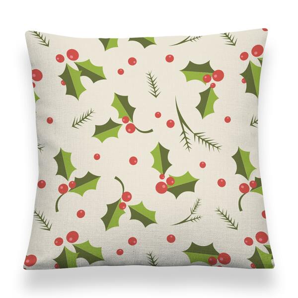 

Christmas Leaf Print Waterproof Outdoor Cushion Cover Without Filler, Multicolor