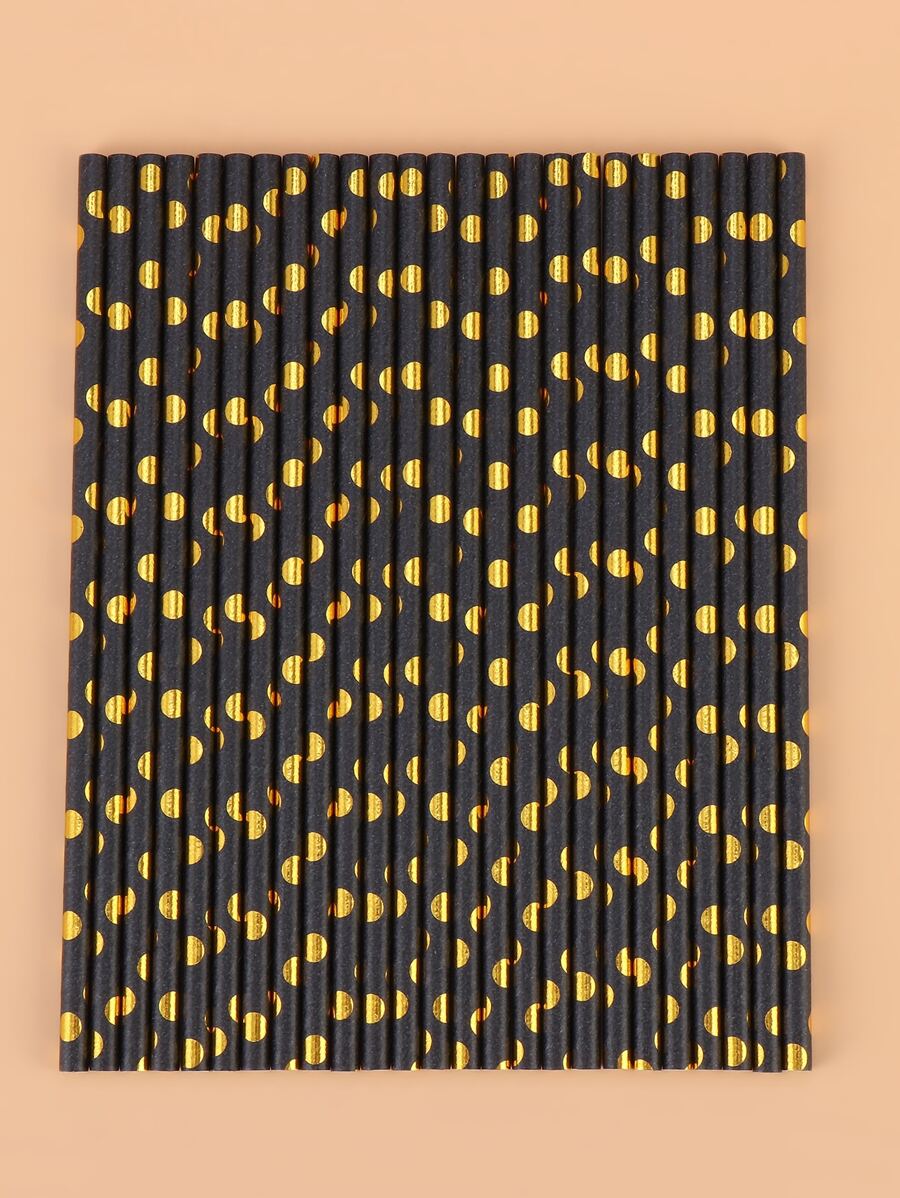 10pcs Polka Dot Pattern Disposable Straw - Multicolor - View 1