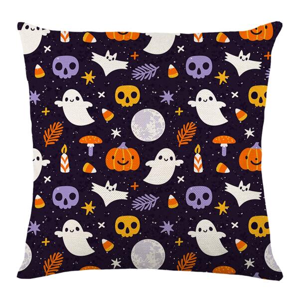 

Halloween Ghost Print Waterproof Outdoor Cushion Cover Without Filler, Multicolor